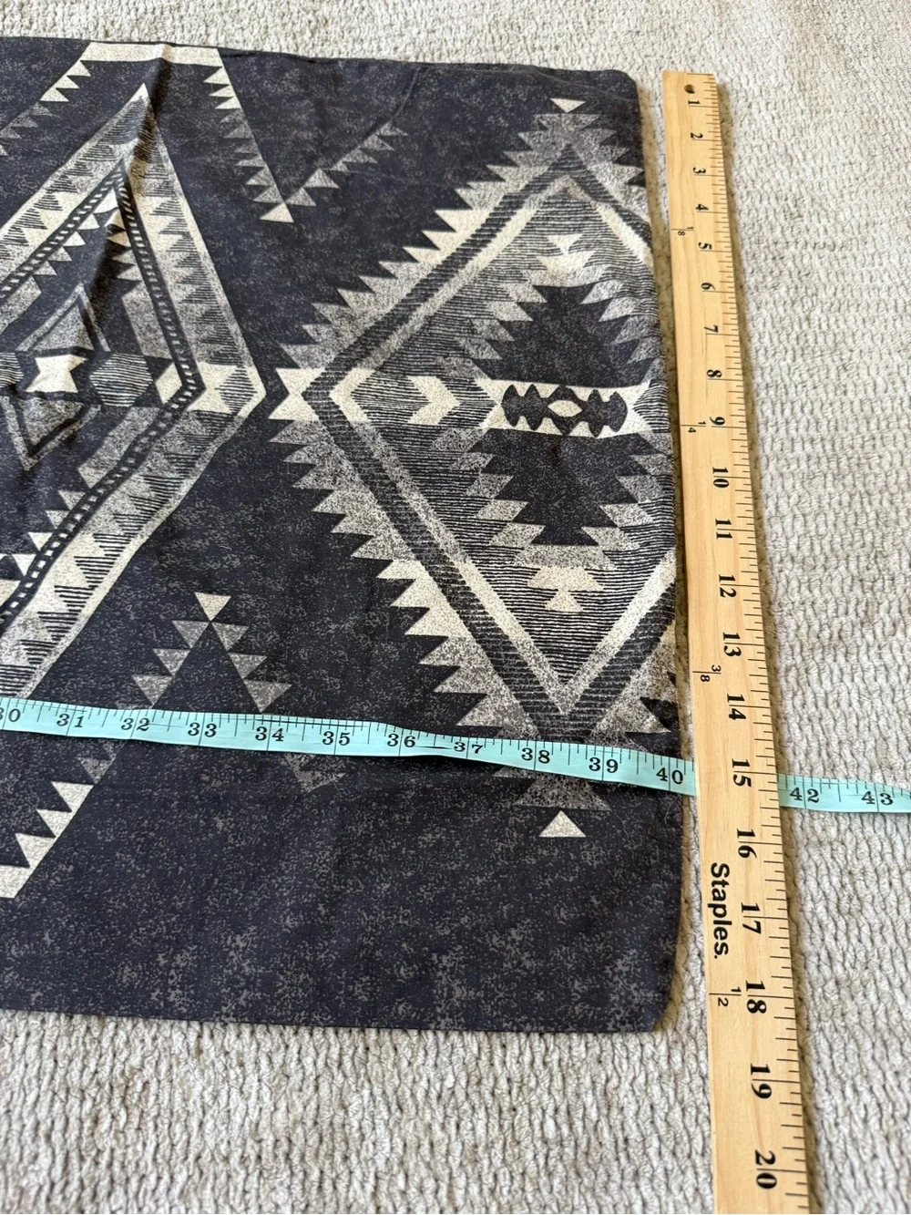 Ralph Lauren Southwestern Cotton Pillowcase Set Black Gray USA Made